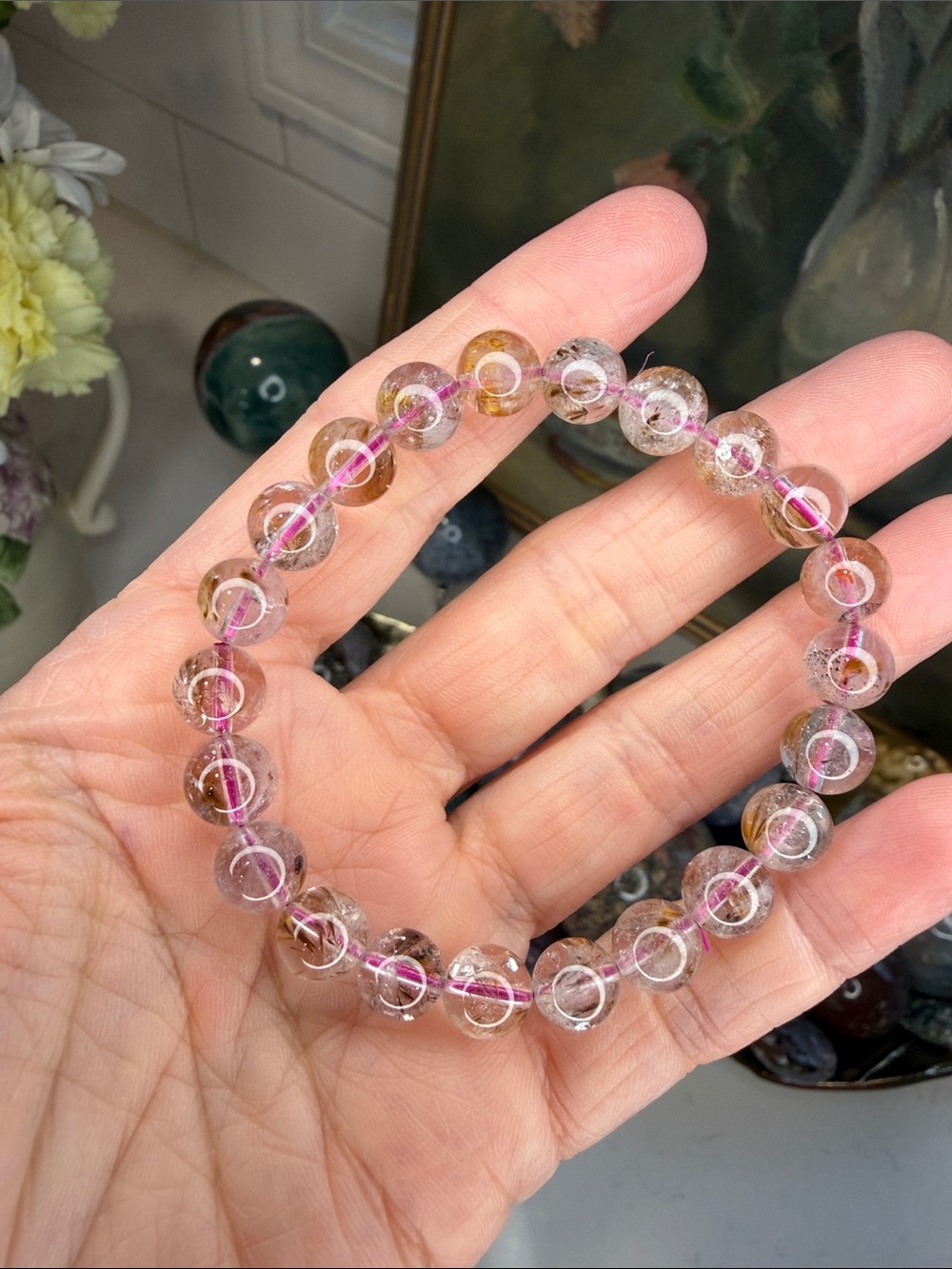Rutilated Auralite 23 Quartz Bracelet: B1292